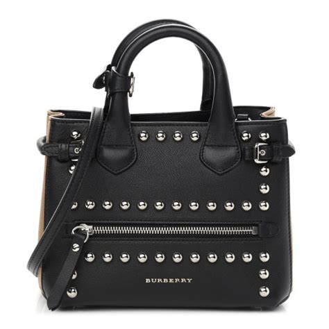 burberry baby banner black|BURBERRY Pebbled Calfskin House Check Studded .